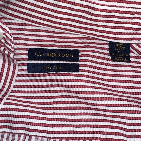 Club Room red/ white striped button down - Picture 6 of 6